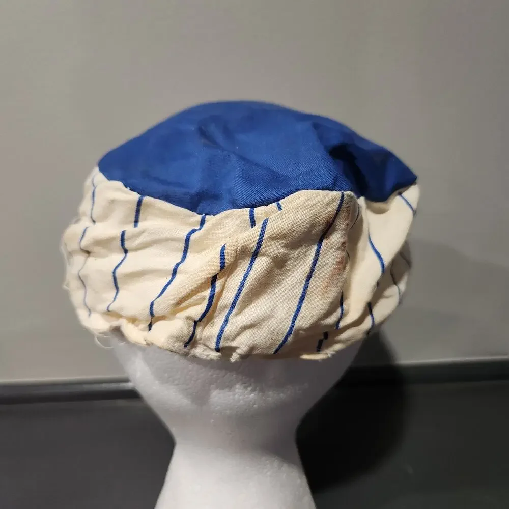 VTG Bud Light‎ Budweiser Beer Blue Pinstripe Painters Hat Cap USA Made STAINED
